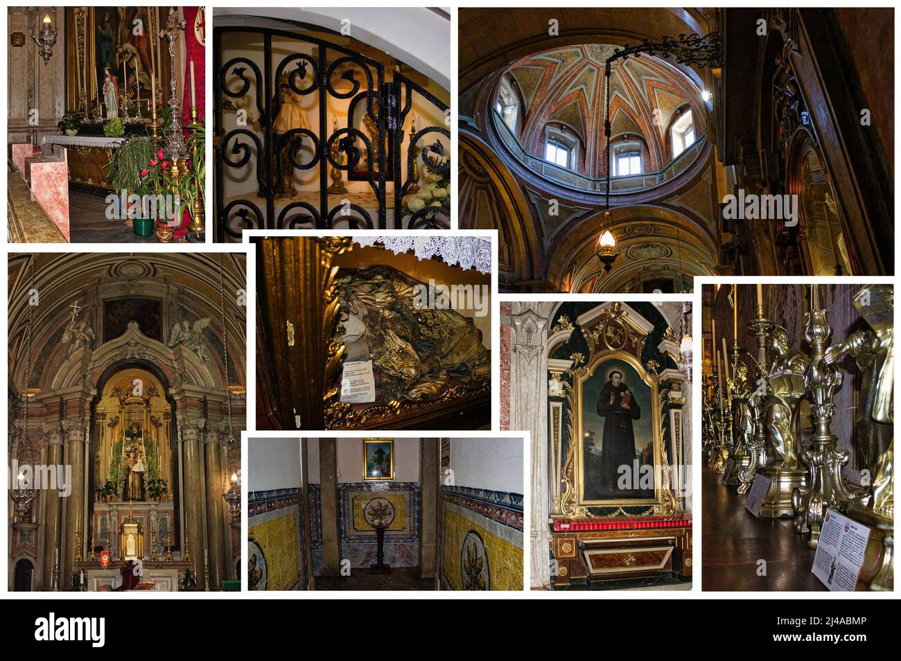 Interiors of the Church of Saint Anthony (Igreja de Santo Antonio) in Lisbon, Portugal. Stock Photo
