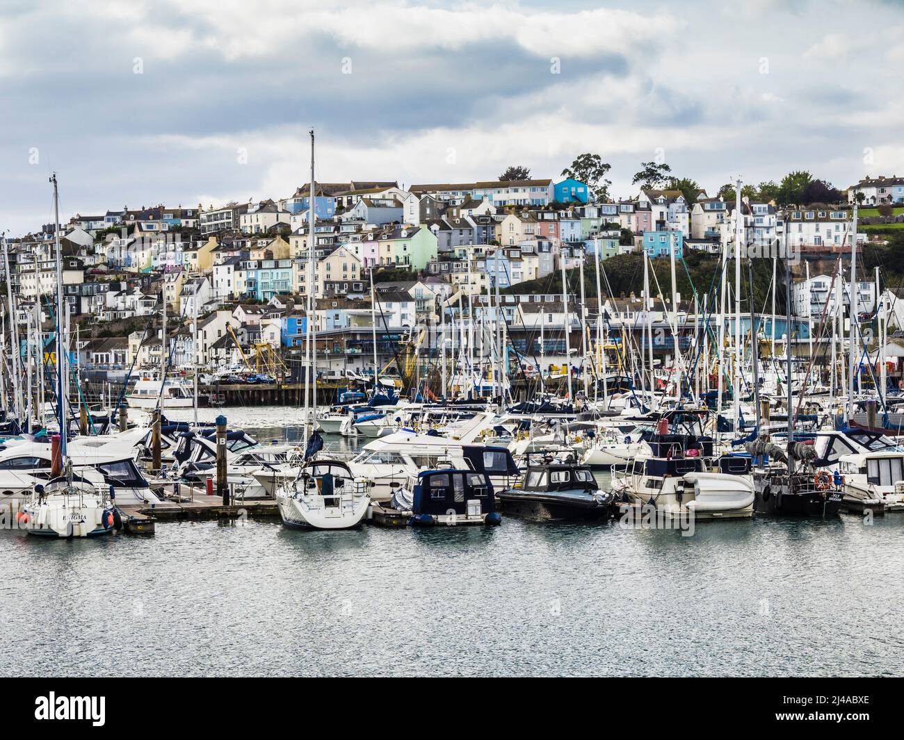Brixham harbour and town in south Devon. Stock Photo