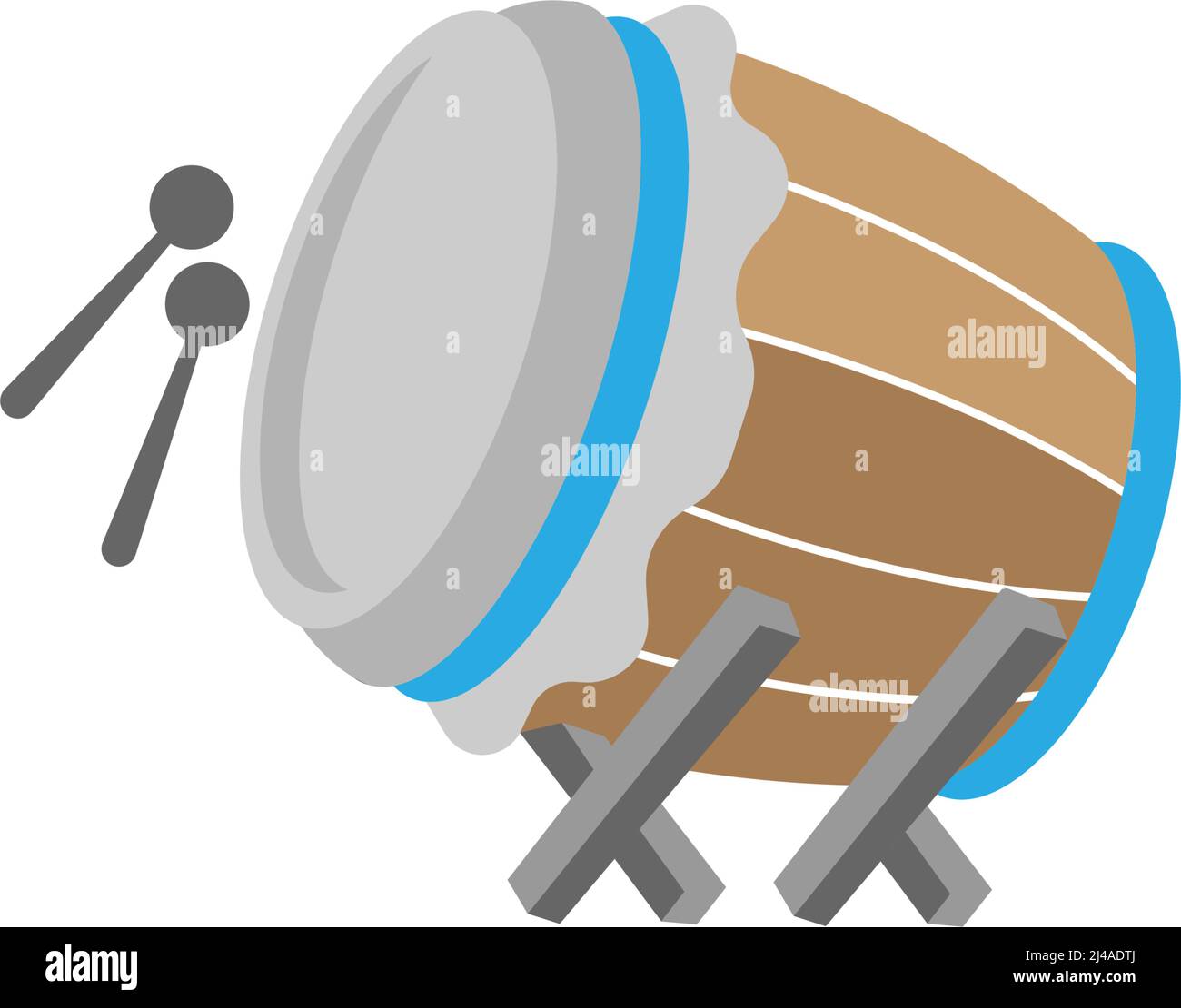Drum flat design icon illustration template vector Stock Vector