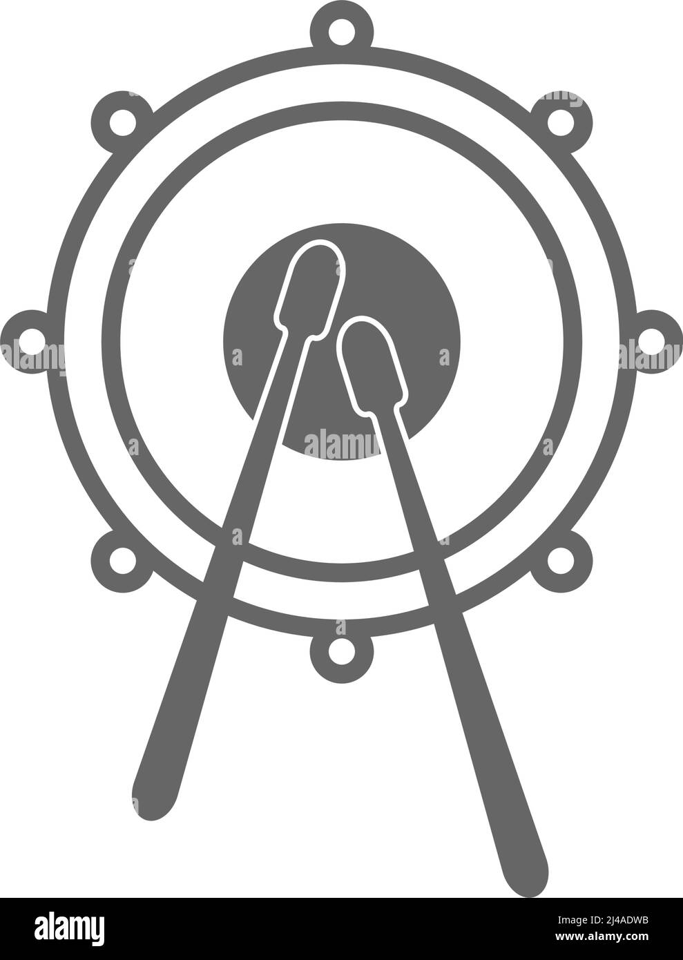 Drum flat design icon illustration template vector Stock Vector Image ...