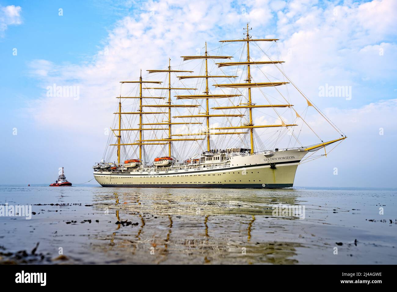 Golden Horizon is a modern squarerigged cruise ship operated by