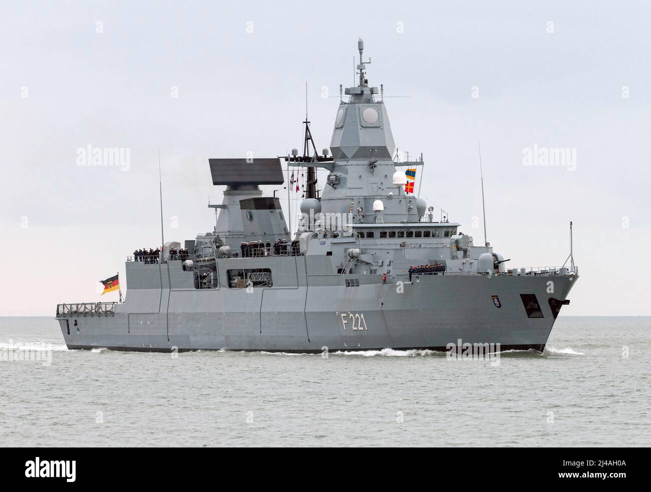 FGS Hessen (F221) is a Type 124 frigate operated by the German Navy ...