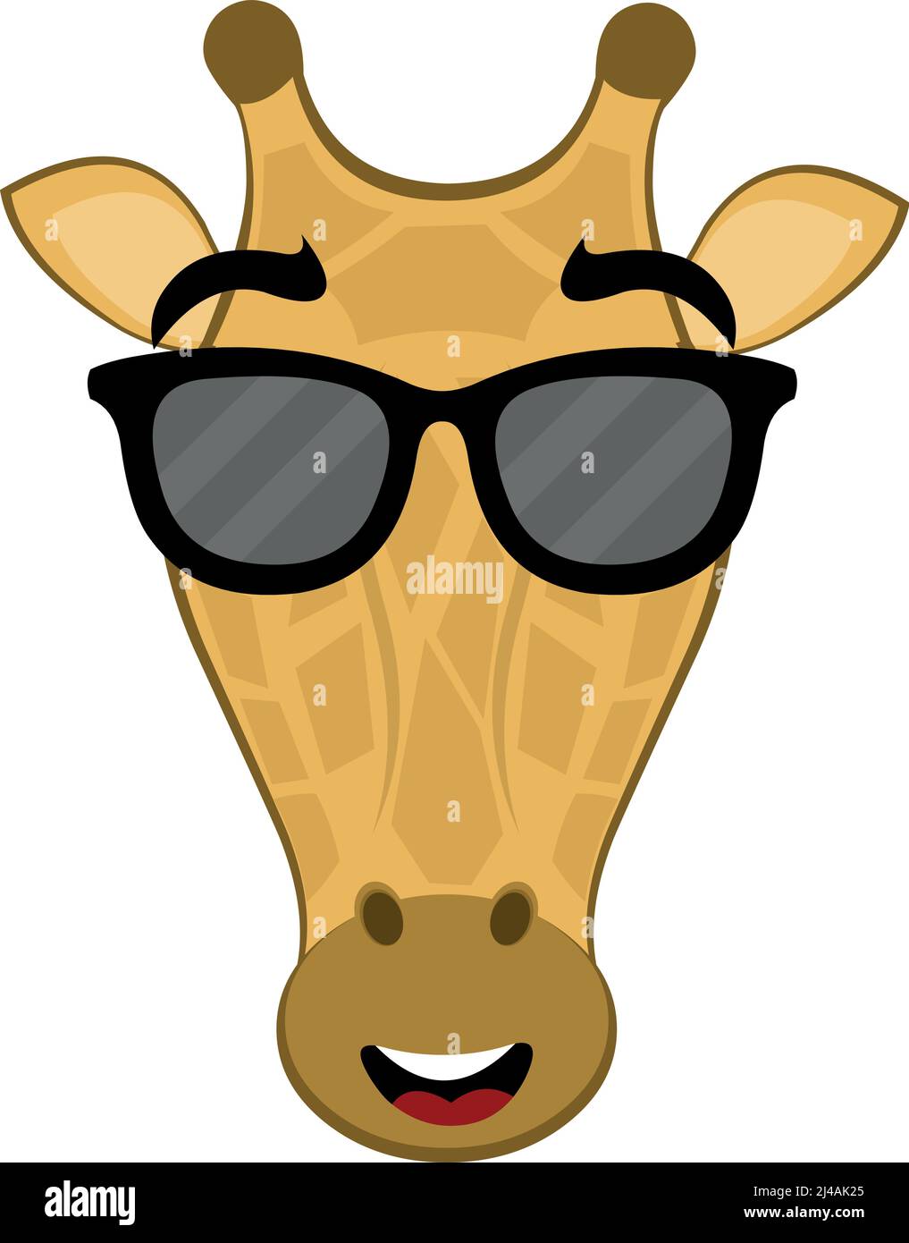 Vector Illustration Of The Face Of A Cartoon Giraffe With Sunglasses Stock Vector Image And Art
