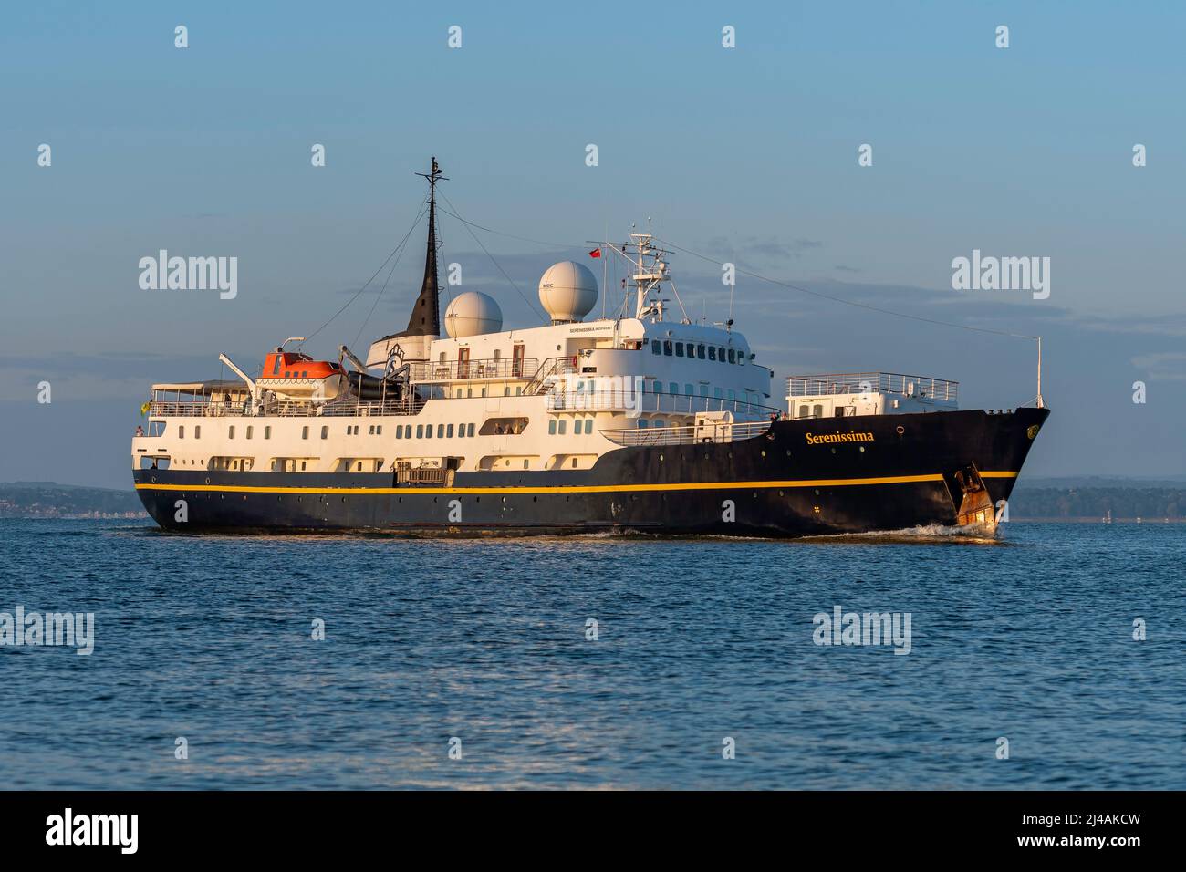 The cruise ship Serenissima operated by Noble Caledonia - May 2019. Stock Photo