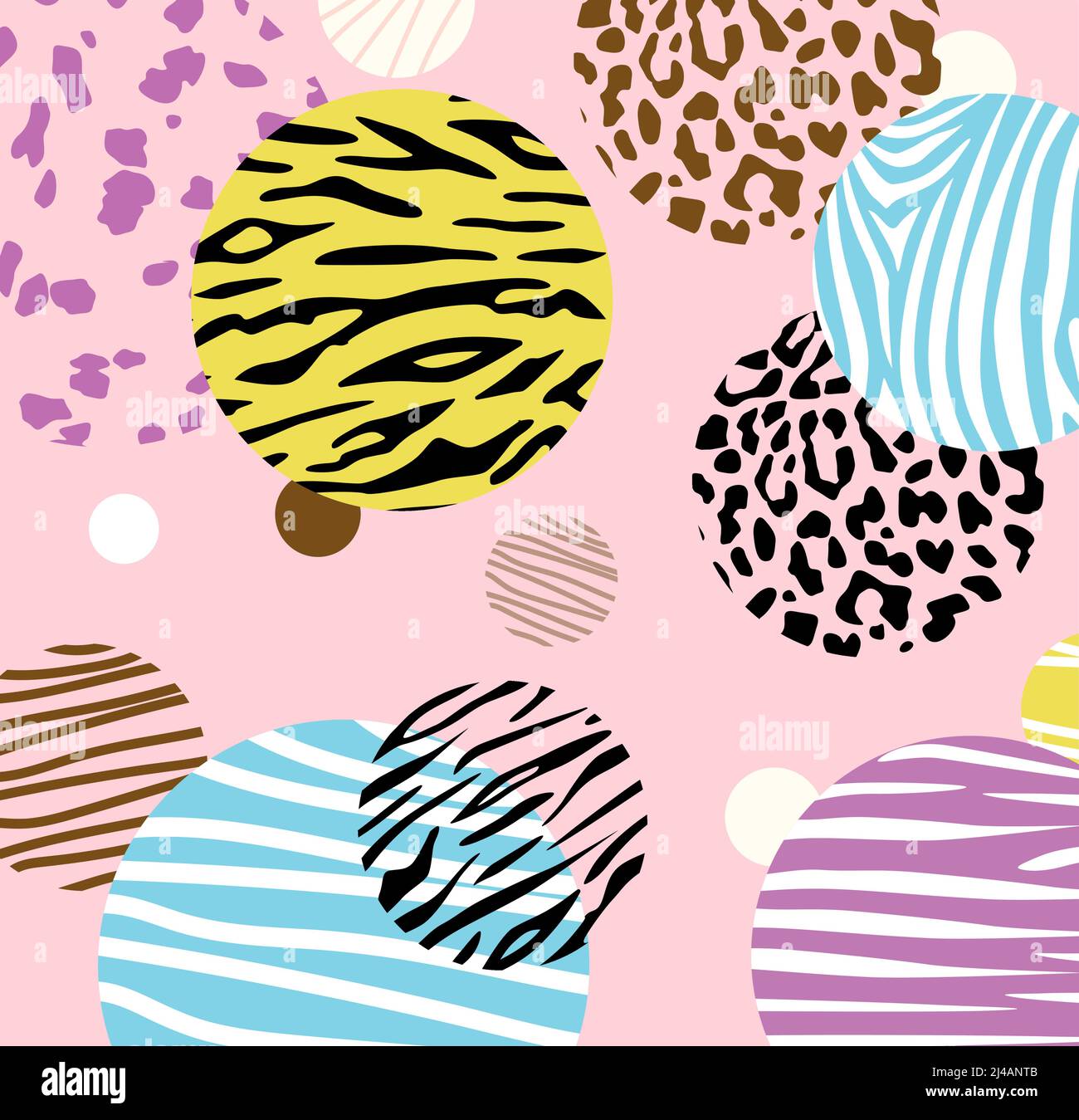 Abstract geometric pattern with animal print and circles. Modern hand ...