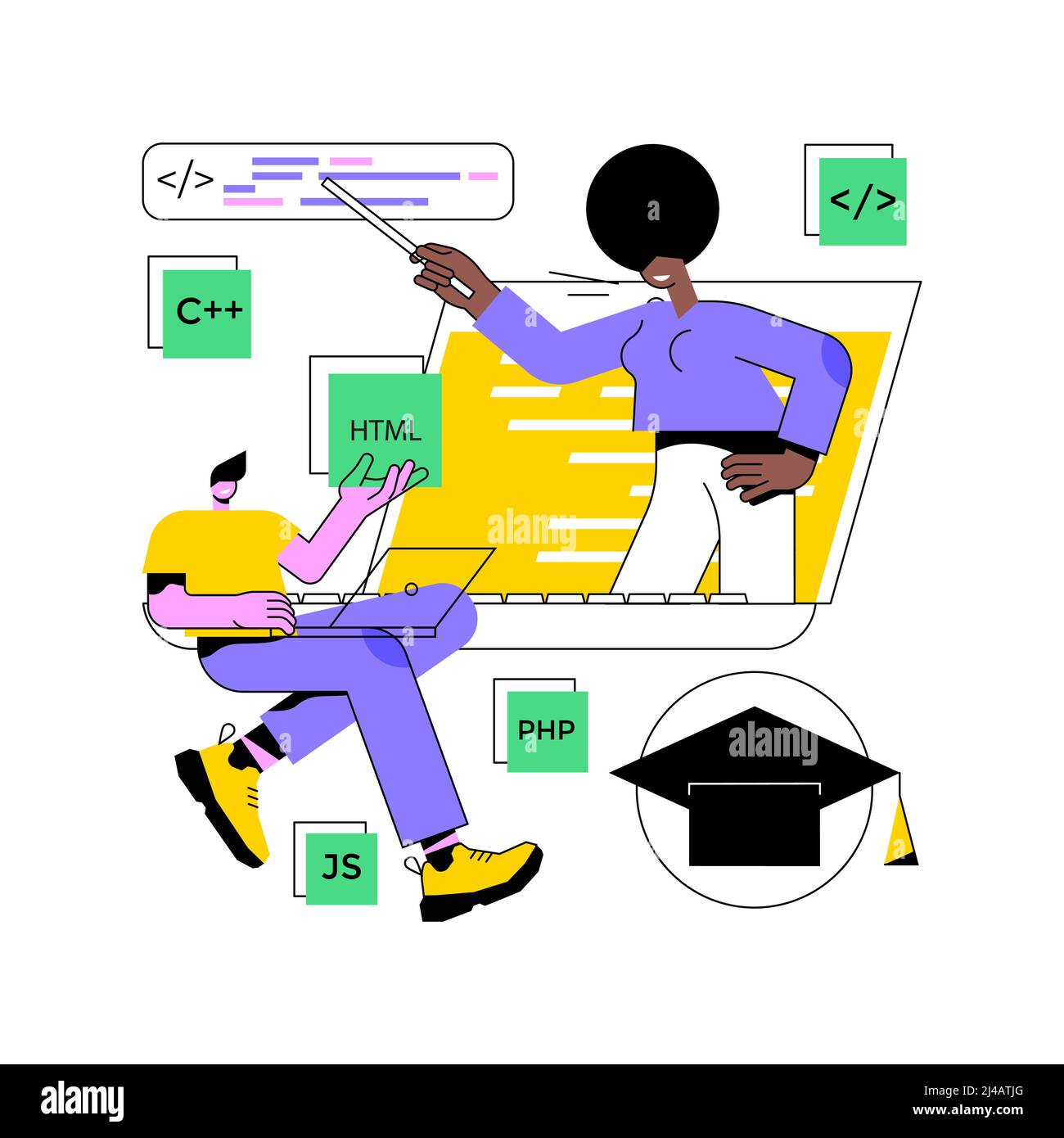 Online IT courses abstract concept vector illustration. Best online IT ...