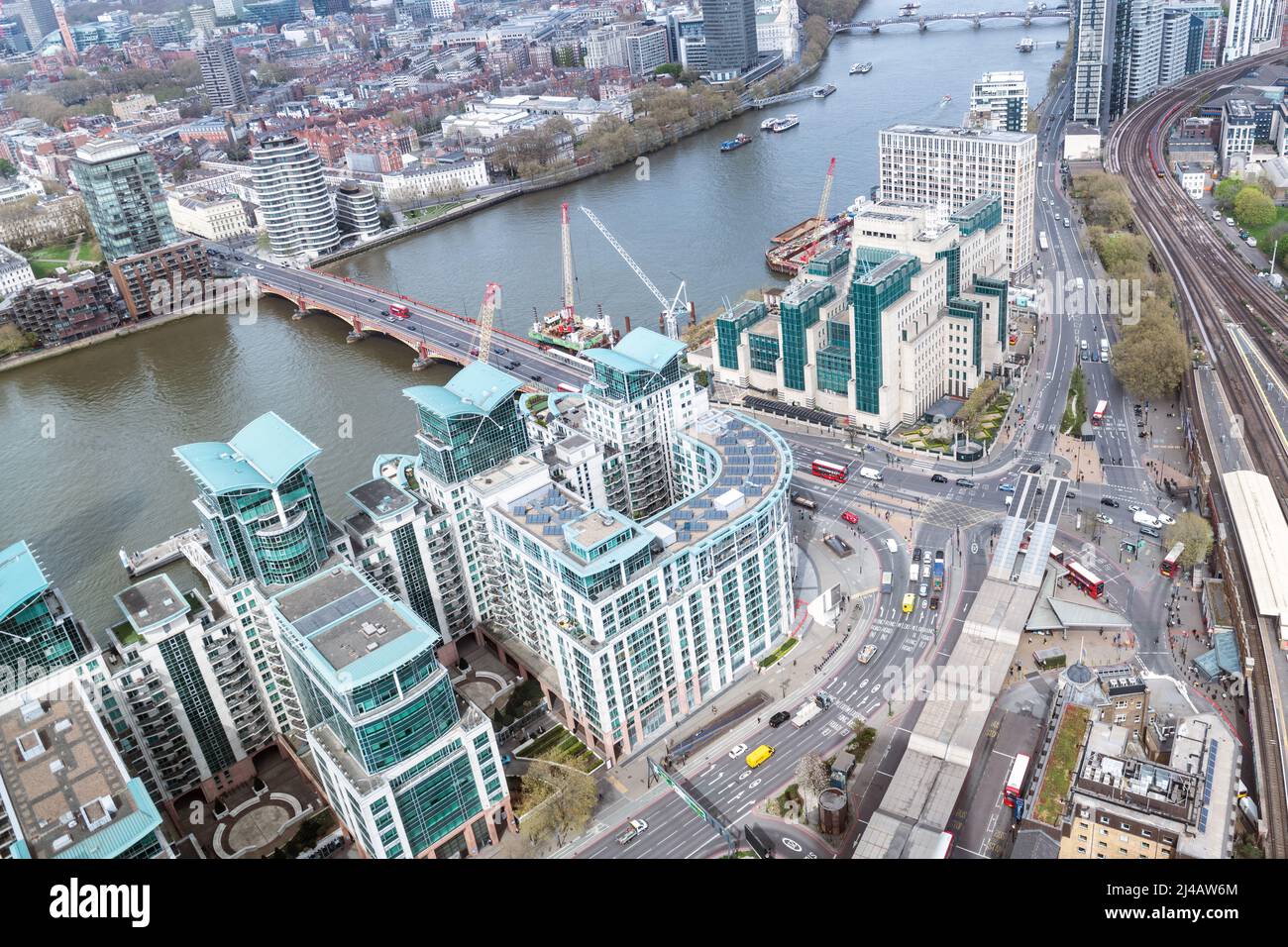 Aerial view of St Wharf Vauxhall Stock Photo Alamy