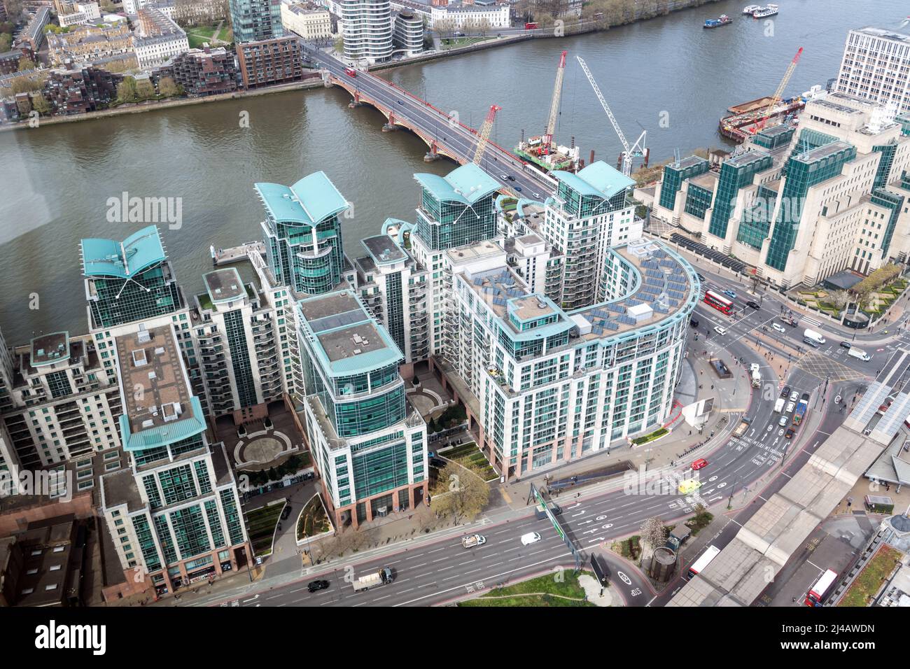 Aerial view of St Wharf Vauxhall Stock Photo Alamy