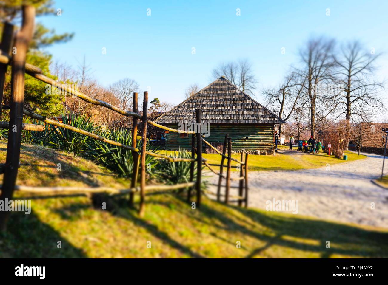 Uzhgorod, Ukraine. March 1, 2021. Ukrainian village with traditional