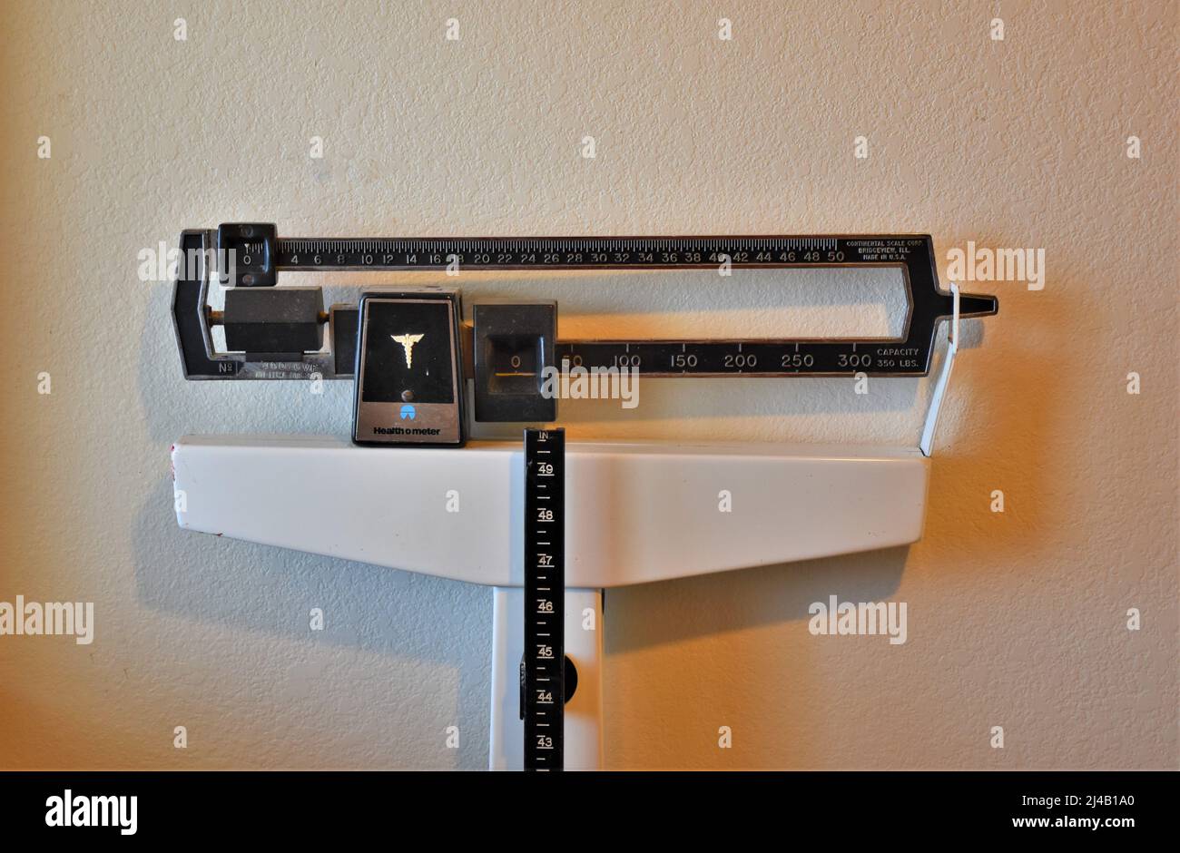 Old fashion weight scale in a private home Very accurate Stock Photo