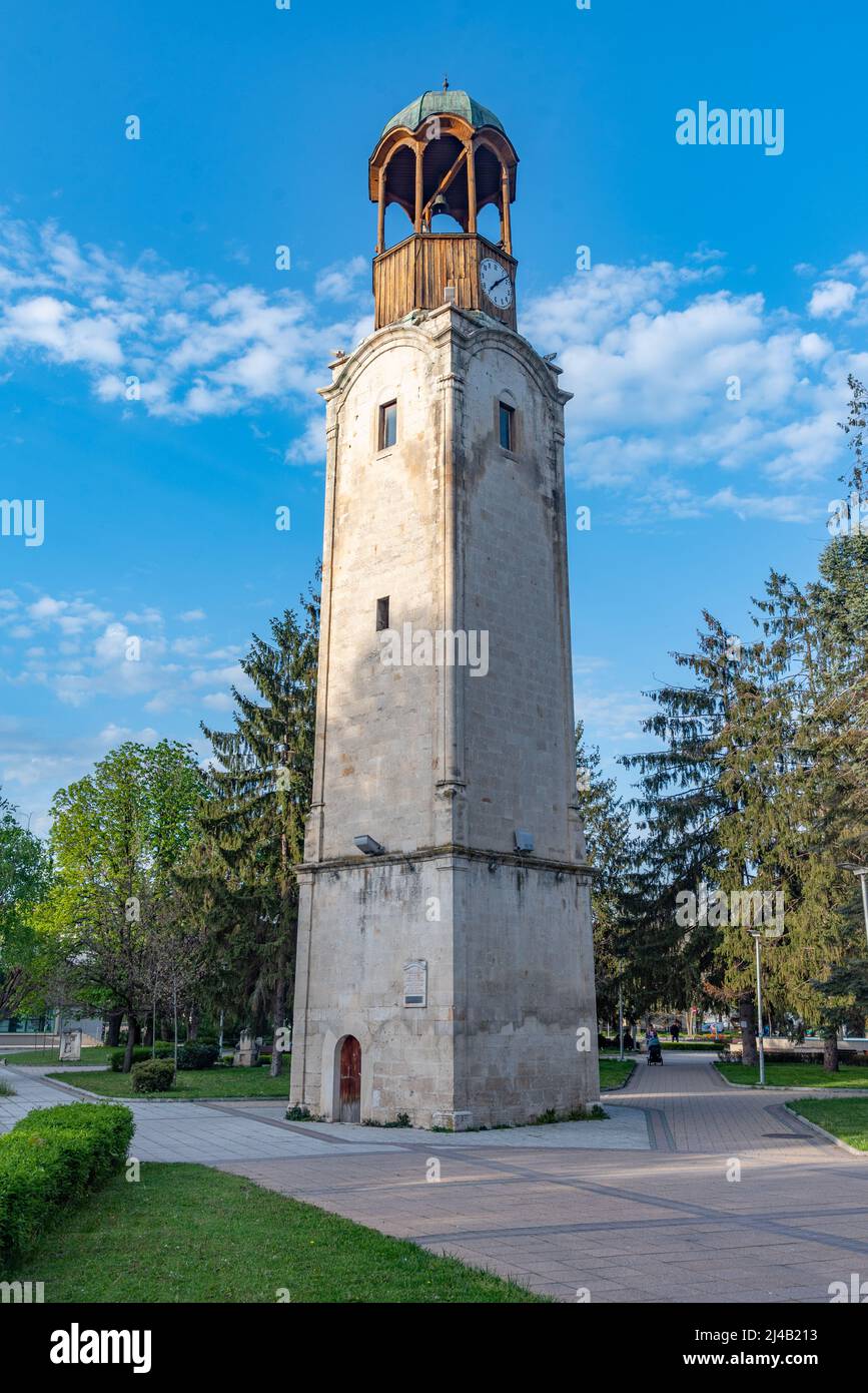 Historical clock tower in Razgrad, Bulgaria Stock Photo Alamy