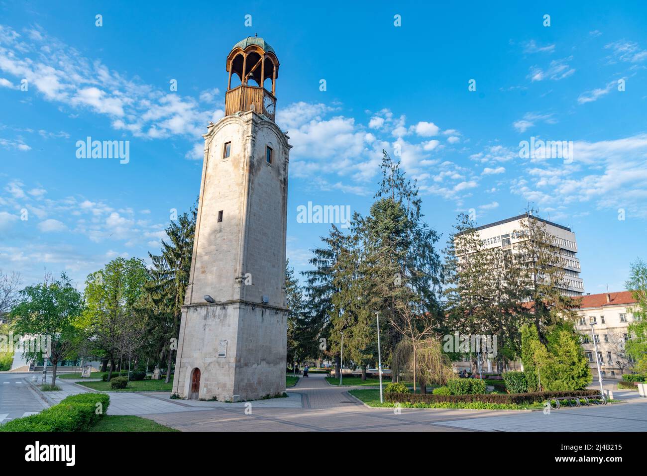 Historical clock tower in Razgrad, Bulgaria Stock Photo Alamy