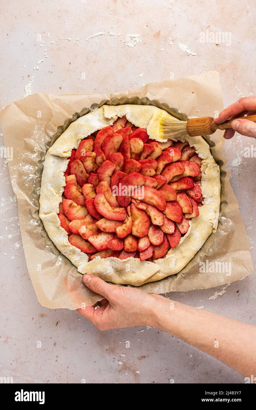 A fresh homemade French Apple Galette Stock Photo