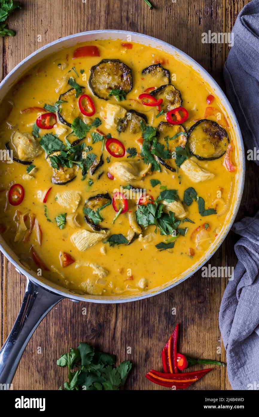 Pan of Thai red curry Stock Photo