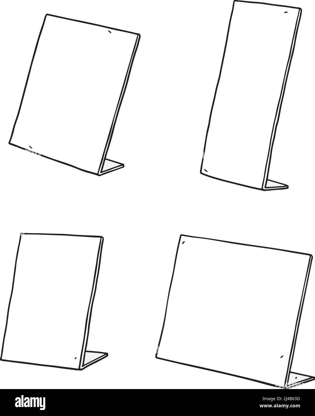 Hand drawn vector illustration of table sign holder Stock Vector Image