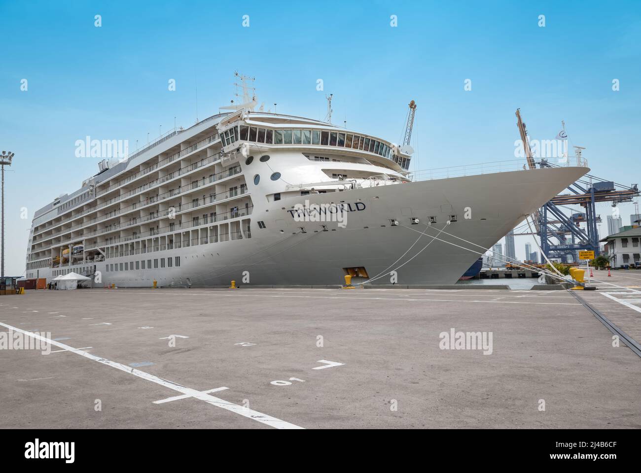 CARTAGENA, COLOMBIA APRIL 4, 2022 Luxury residential cruise ship MS