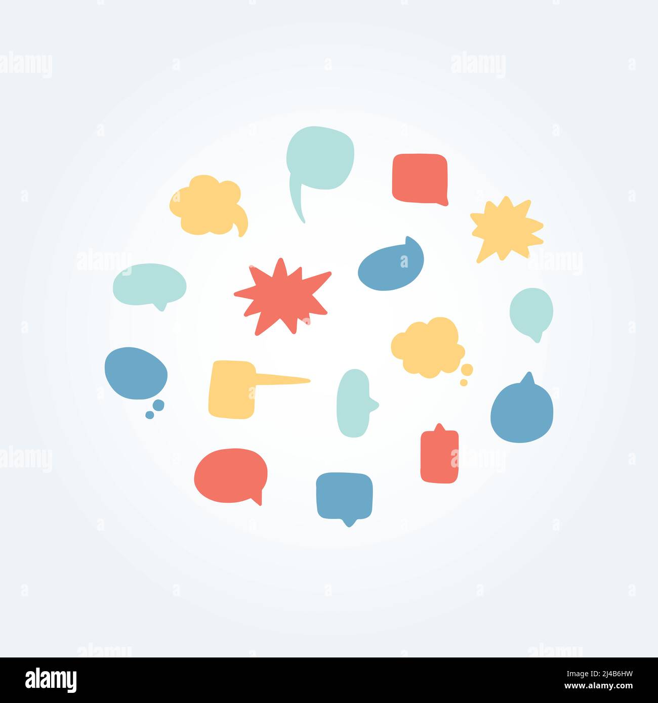 Hand drawn vector illustration of speech bubbles set Stock Vector Image ...