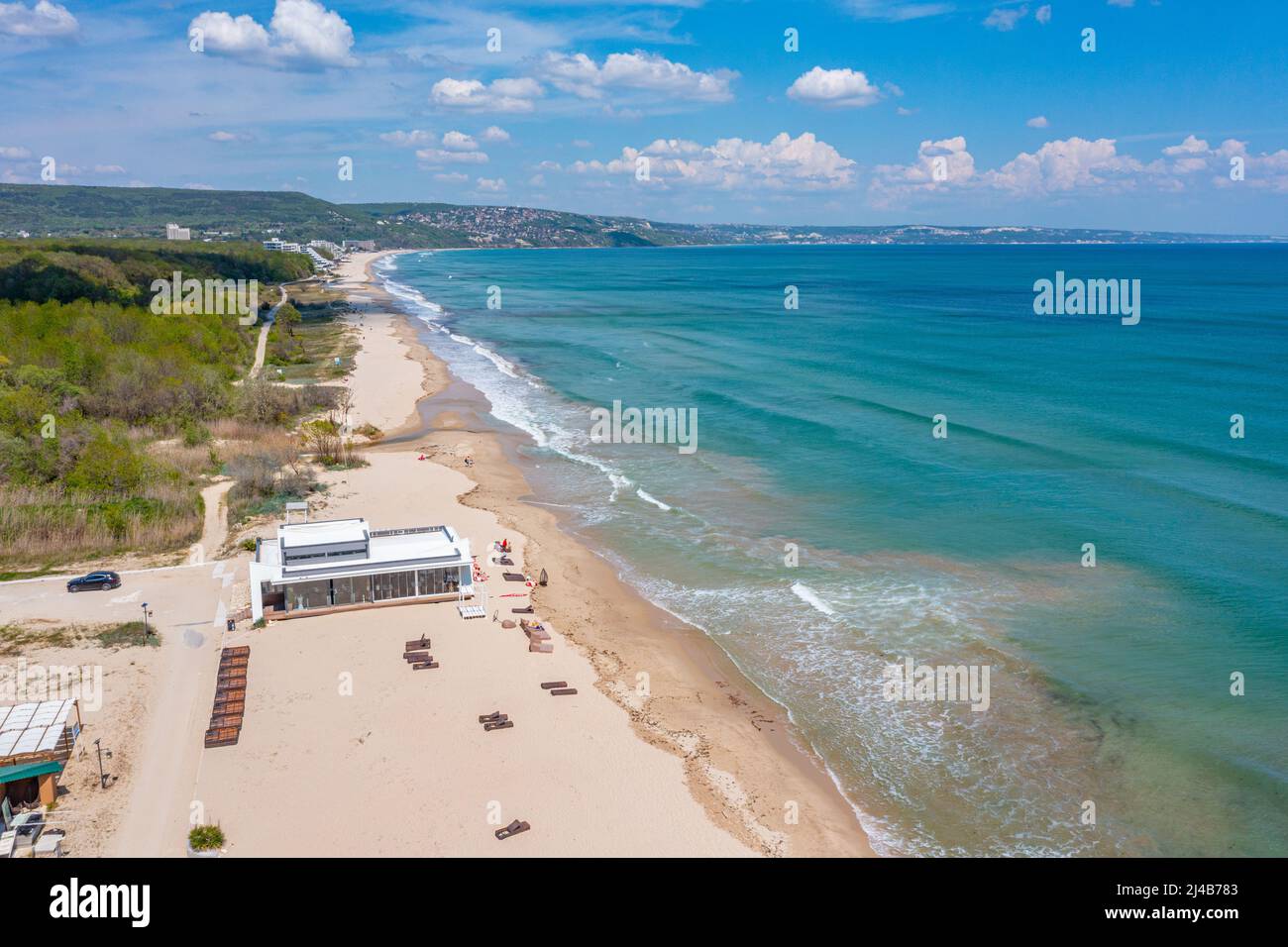 Aerial view of a beach in Bulgarian village Kranevo Stock Photo - Alamy