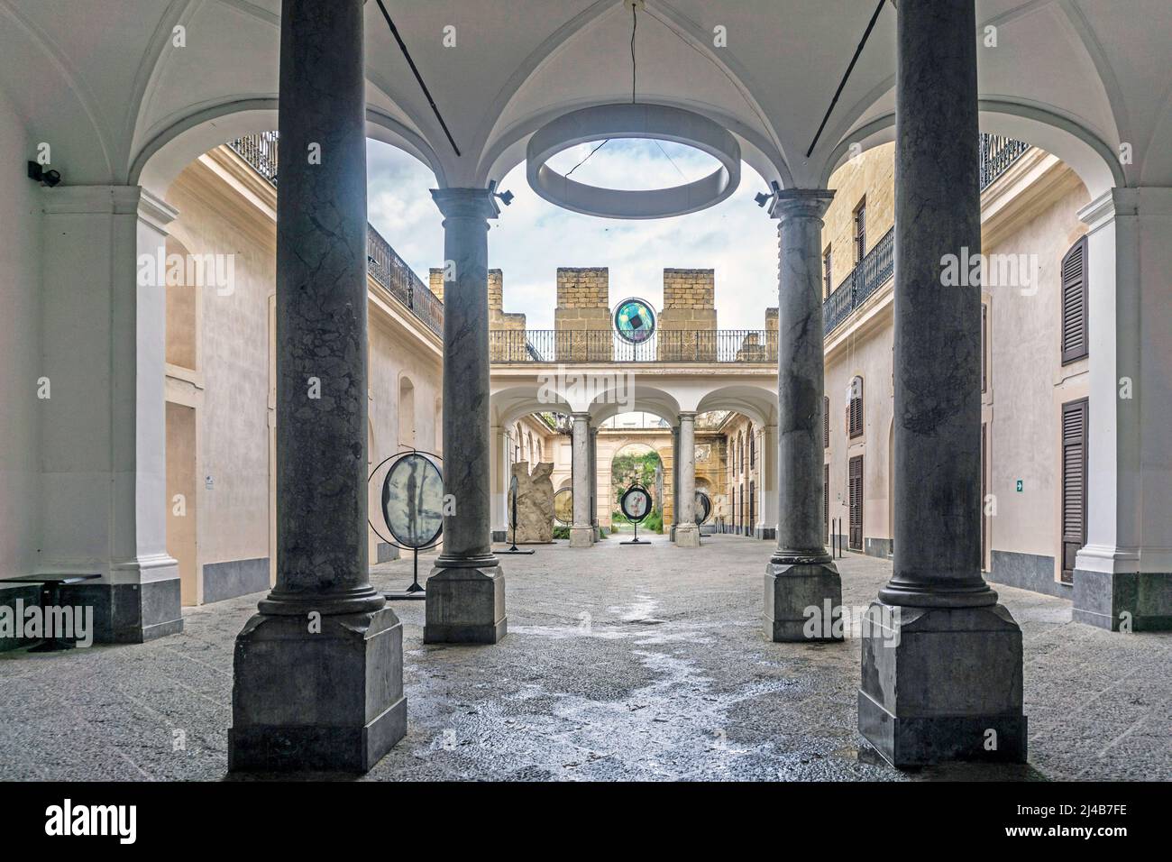 The entrance to Palazzo Riso, contemporary Art Museum In Palermo,Sicily Italy. Stock Photo