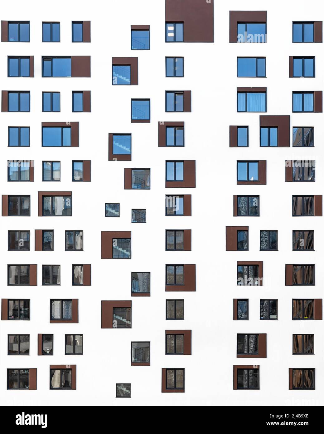 Facade of a tall residential modern house Stock Photo