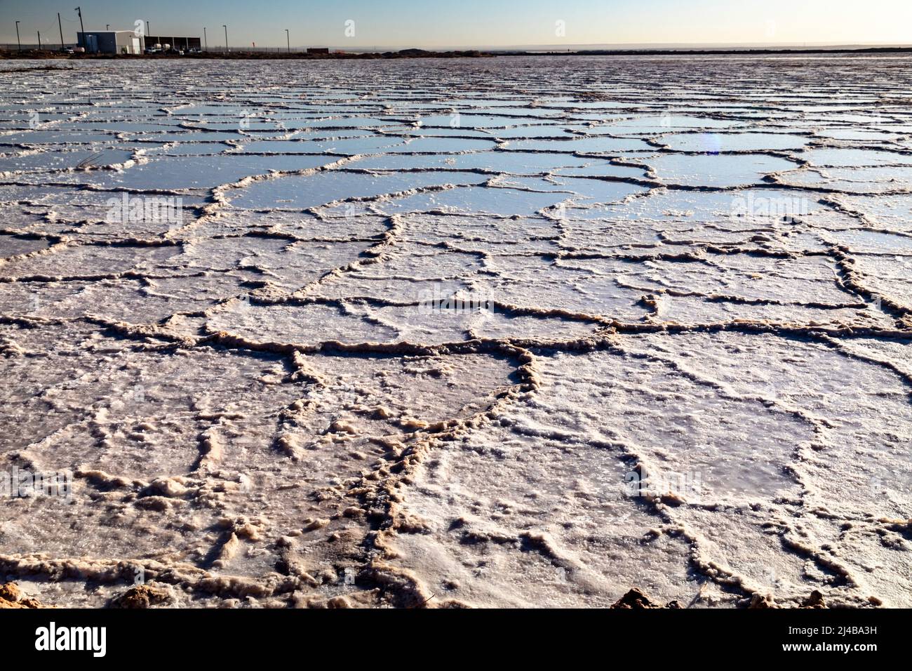 Loving, New Mexico Salt Lake. United Salt Corporation harvests salt
