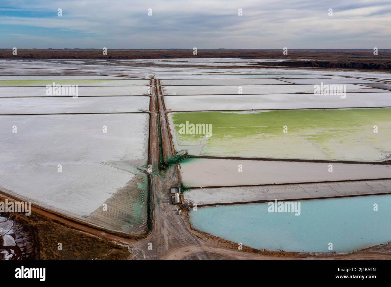 Freedom, Oklahoma Cargill's solar salt plant. The company pumps