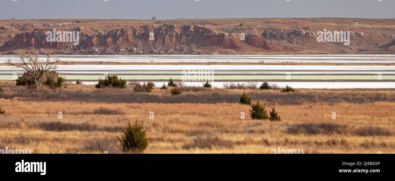 Freedom, Oklahoma Evaporation ponds at Cargill's solar salt plant