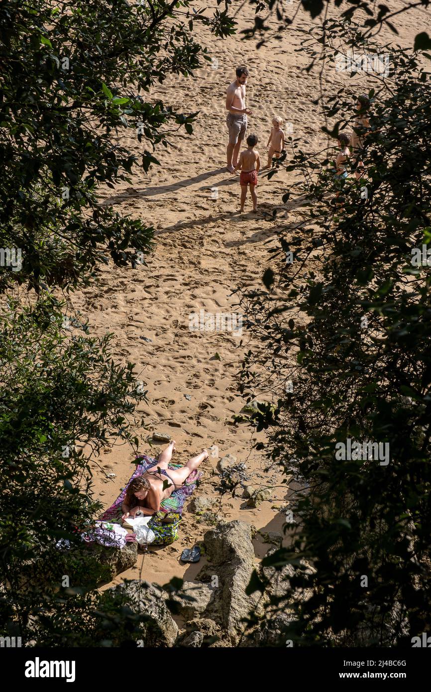 Laida beach in Urdaibai Biosphere Reserve, Biscay, Basque Country, Spain Stock Photo