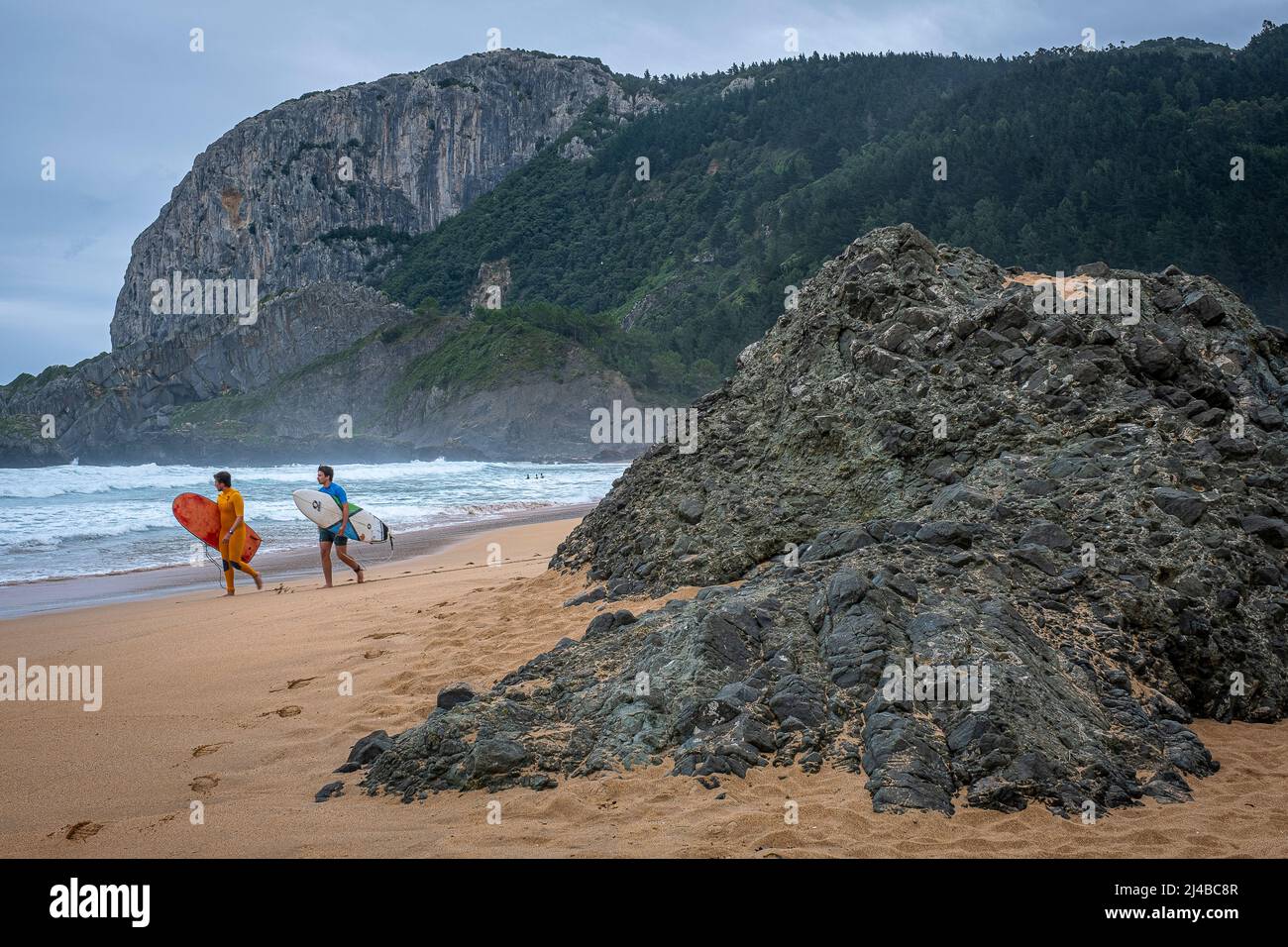 Laga beach in Urdaibai Biosphere Reserve, Biscay, Basque Country, Spain Stock Photo