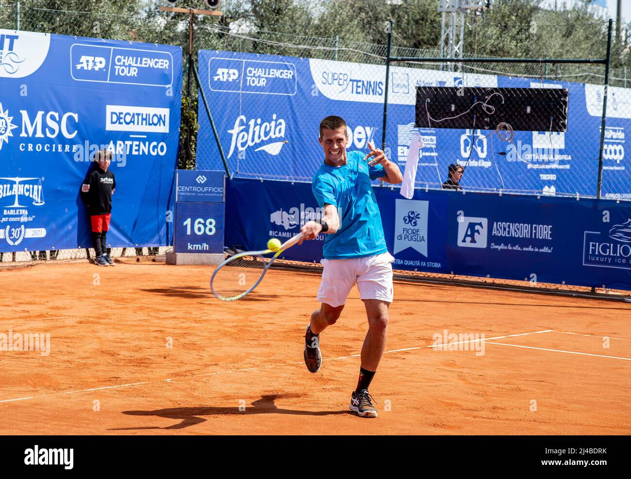 Barletta, Italy, 13th  April, 2022 Nerman Fatic  during Open Città della Disfida ATP Challenge Tour   Credit:  Gaetano Piazzolla Stock Photo