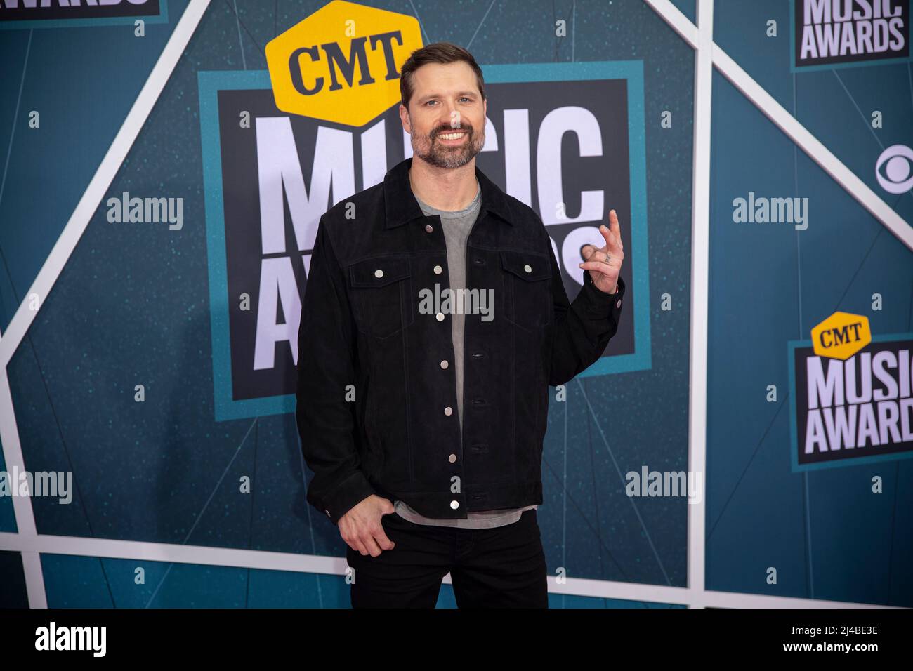 Nashville, Tenn. - April 11, 2022 Walker Hayes arrives at the red carpet for the 2022 CMT Awards on April 11, 2022 at Municipal Auditorium in Nashville, Tenn. Credit: Jamie Gilliam/The Photo Access Stock Photo