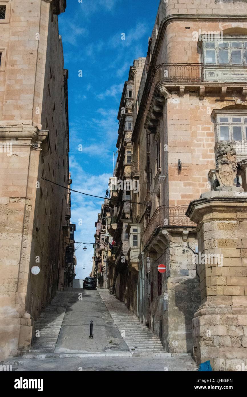 The narrow pedestrian streets lined with "gallarija" colorful window