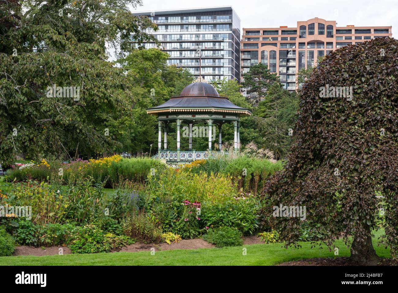Halifax Public Gardens with the victorian kiosk built in 1836, Nova