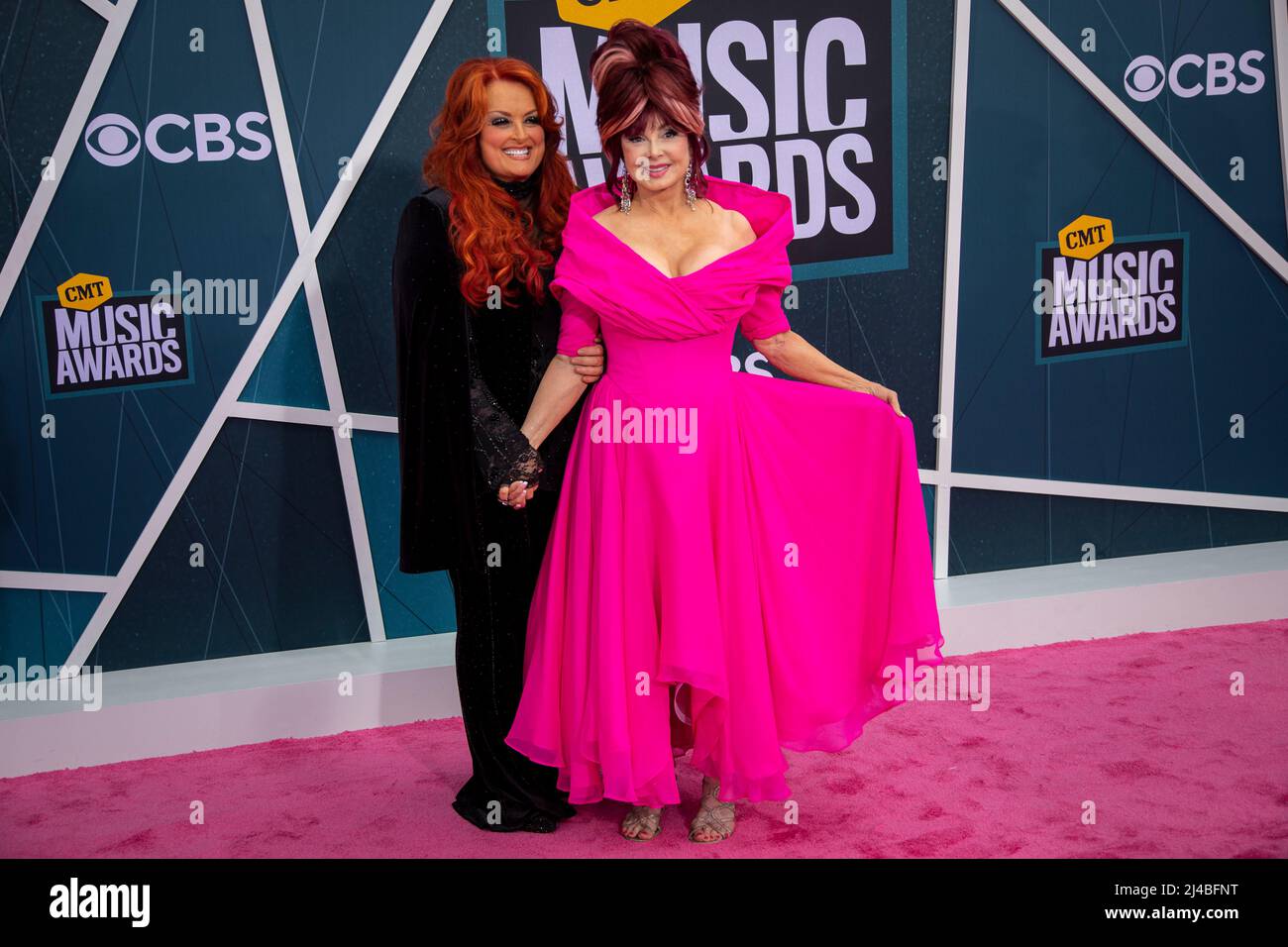 Nashville, Tenn. - April 11, 2022 The Judds, Wynonna and Naomi, arrive at the red carpet for the 2022 CMT Awards on April 11, 2022 at Municipal Auditorium in Nashville, Tenn. Credit: Jamie Gilliam/The Photo Access Stock Photo
