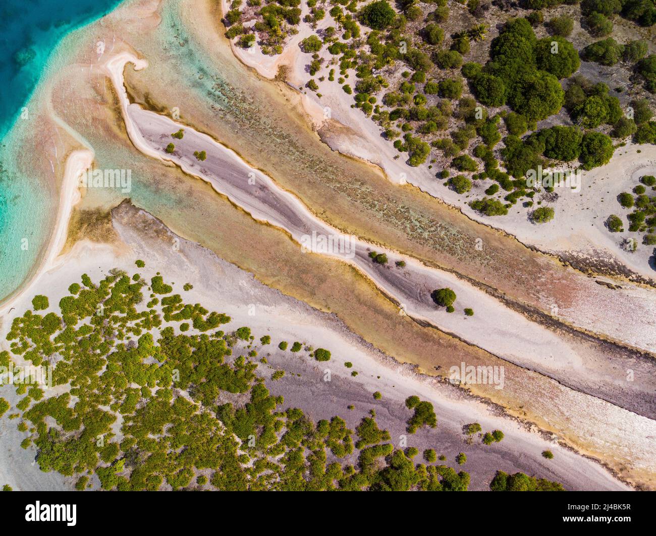 Tidal channel in Micronesia, aerial photograph Stock Photo - Alamy