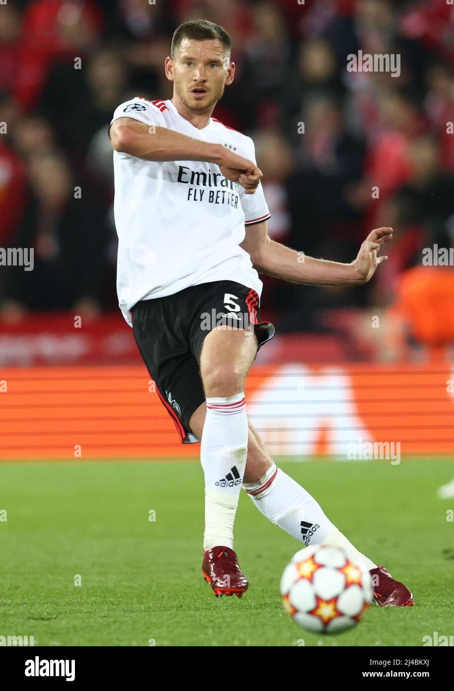 Liverpool, England, 13th April 2022.   Jan Vertonghen of Benfica during the UEFA Champions League match at Anfield, Liverpool. Picture credit should read: Darren Staples / Sportimage Credit: Sportimage/Alamy Live News Stock Photo