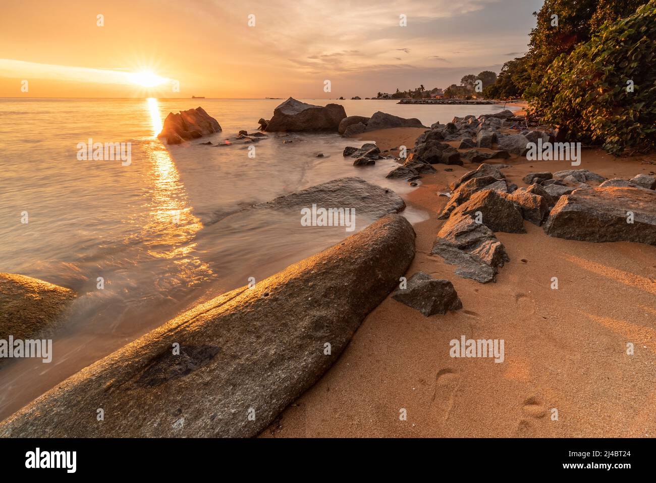 Tanjung Bidara Beach, Malacca west coast state of Malaysia Stock Photo ...