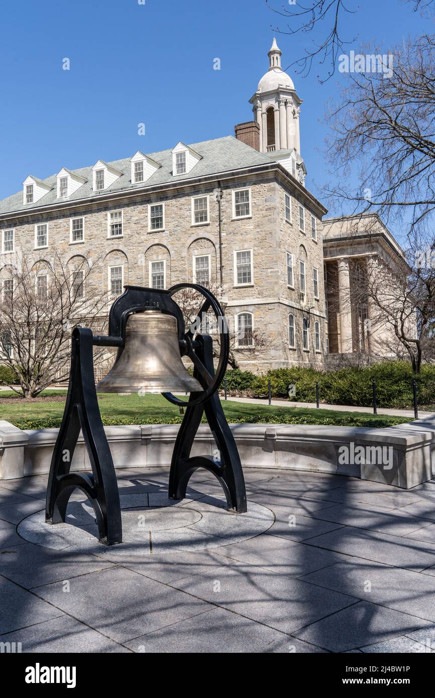 University Park-April 2, 2022: The Old Main building on the campus of Penn State University in State College, Pennsylvania Stock Photo