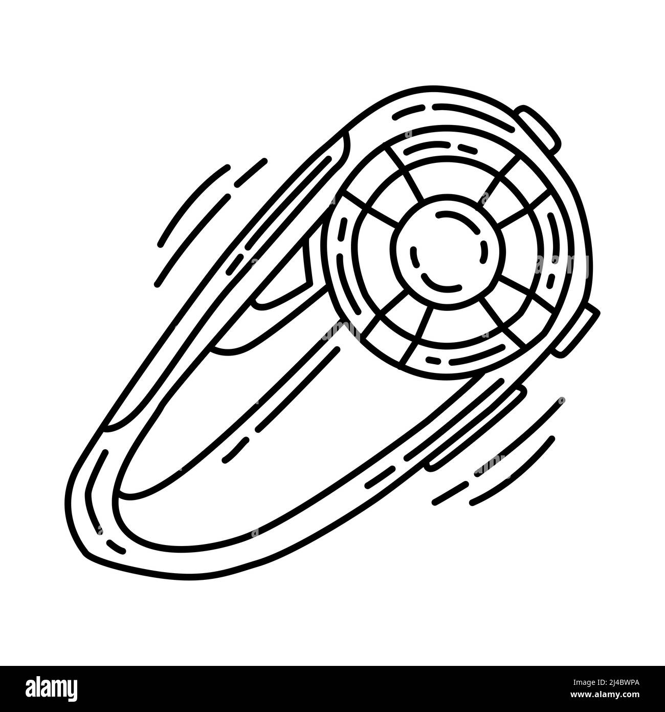 Communication Systems Part of Biker and Accessories Hand Drawn Icon Set Vector. Stock Vector