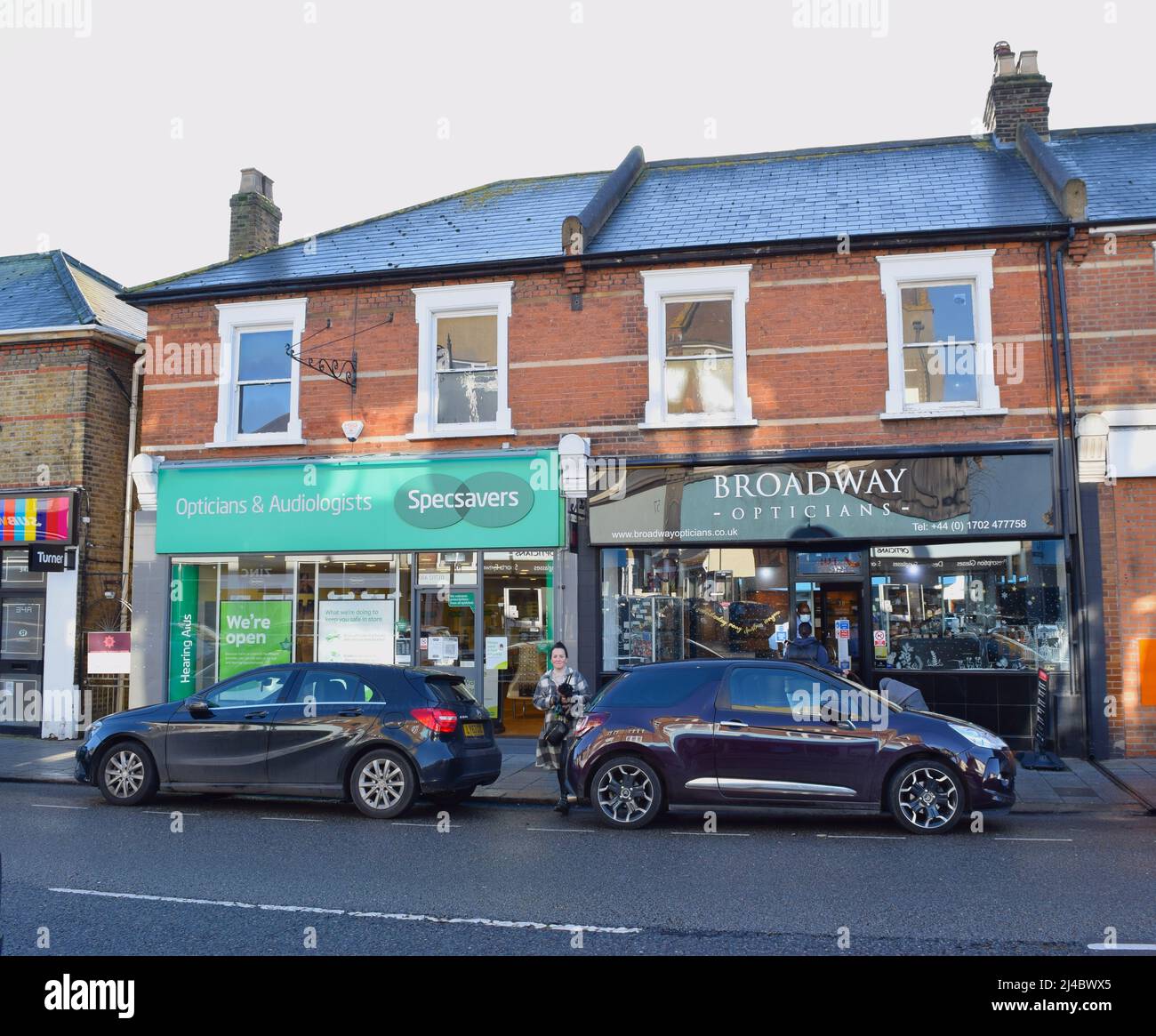 Leigh on sea UK street view with shops on broadway Stock Photo Alamy