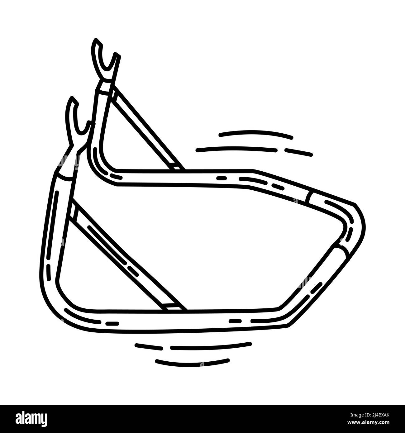 Paddock Stand Replacement Part of Biker and Accessories Hand Drawn Icon Set Vector. Stock Vector