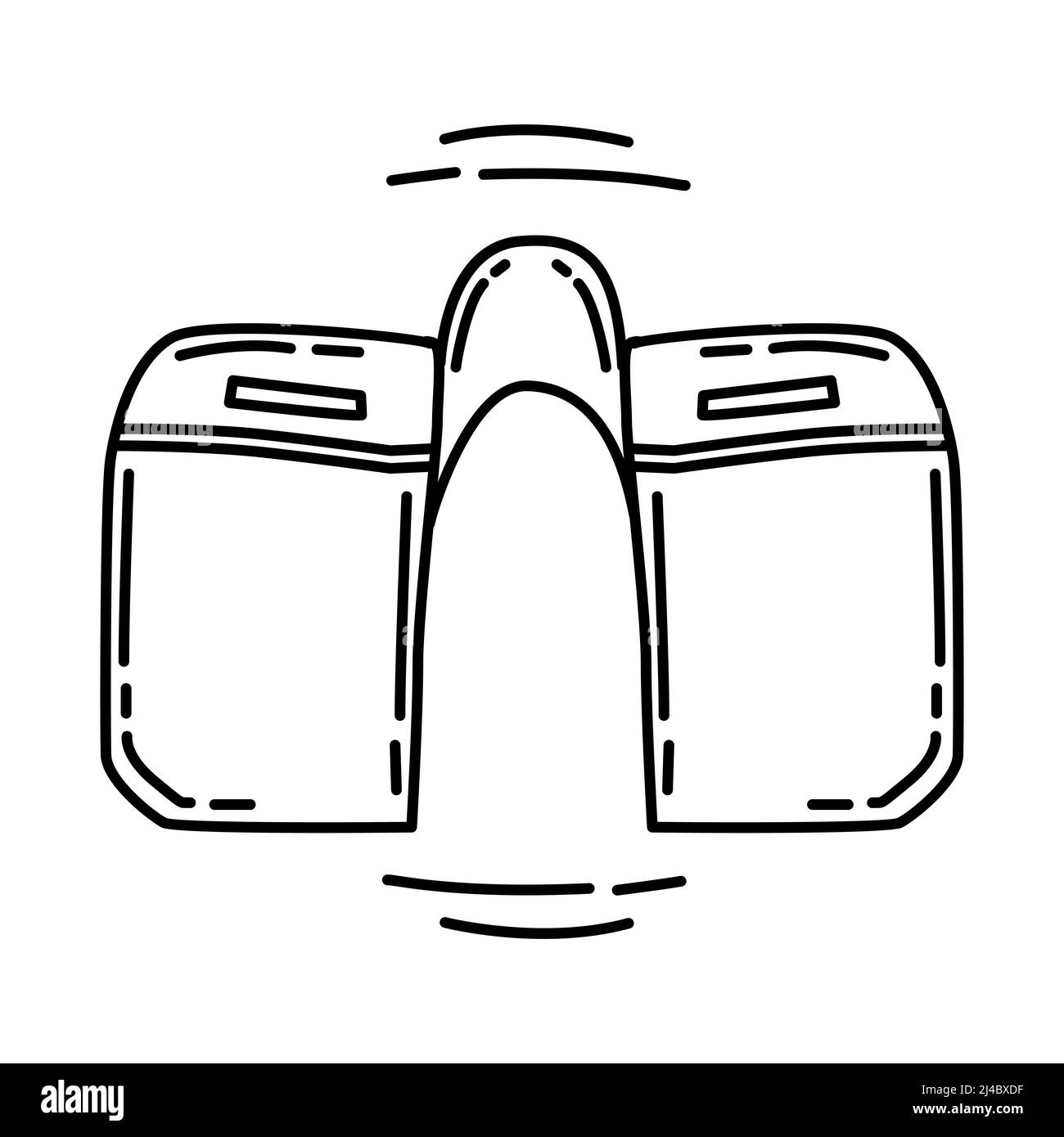 Waterproof Side Bags Part of Biker and Accessories Hand Drawn Icon Set Vector. Stock Vector