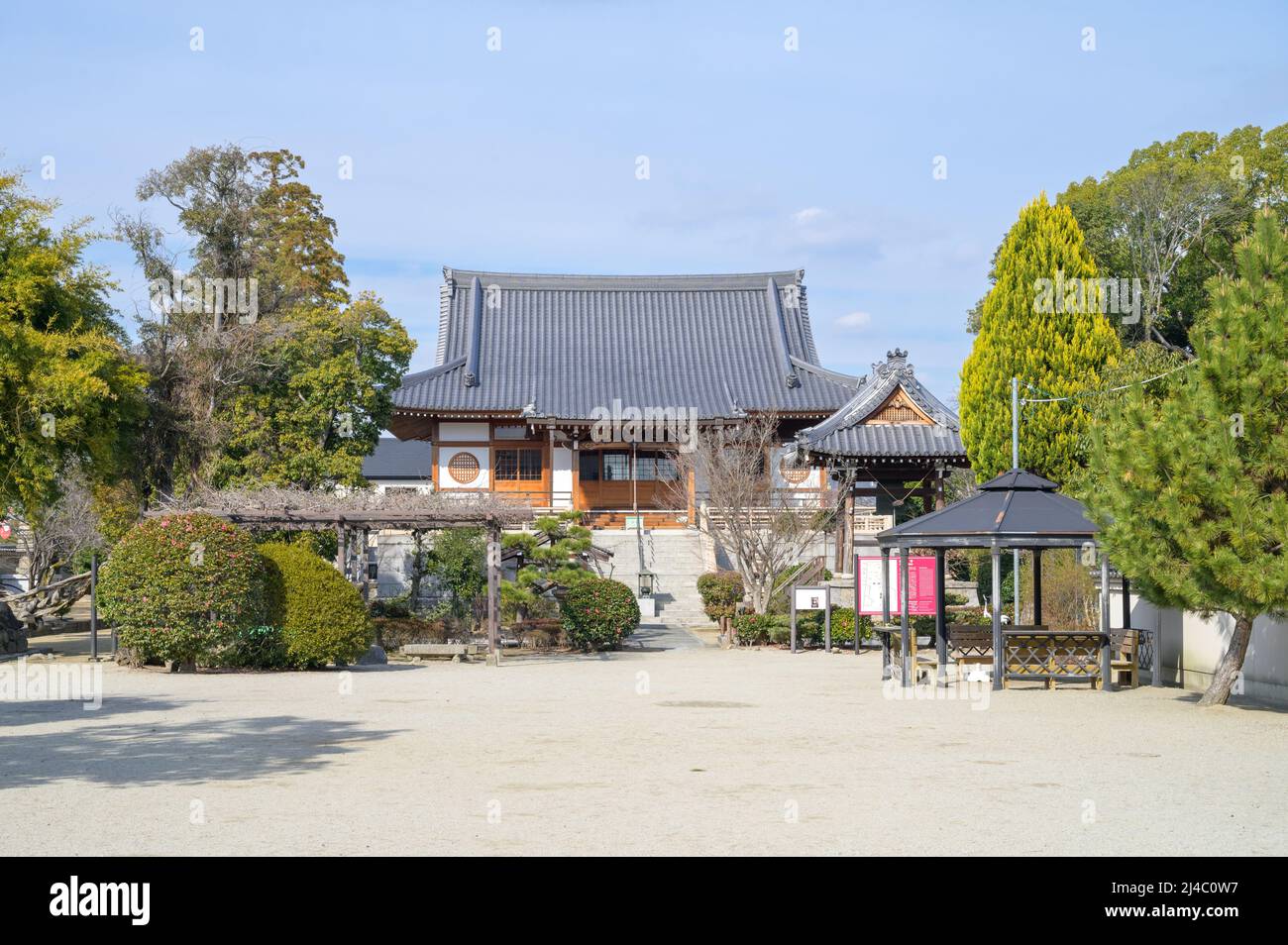 Front entrance of the Darumaji Buddhist temple in Oji, Nara Prefecture, Japan. Stock Photo