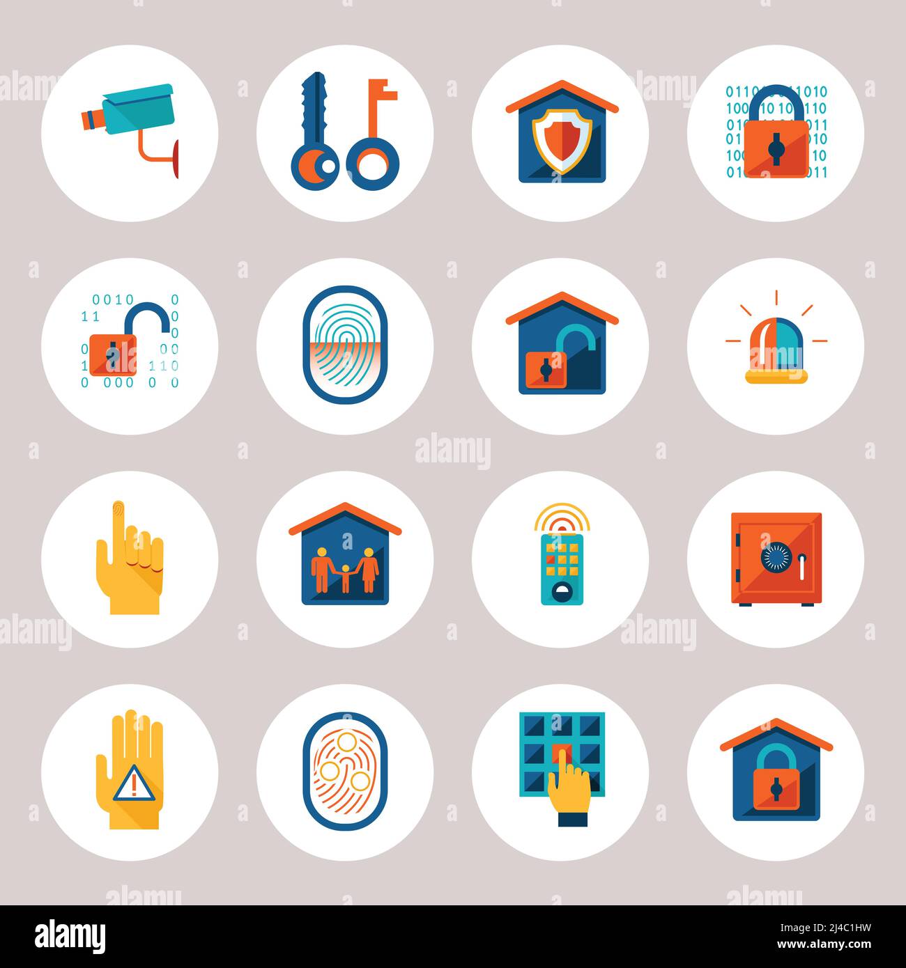 Assorted Real Estate Protection Icons Isolated on Gray Background Stock ...