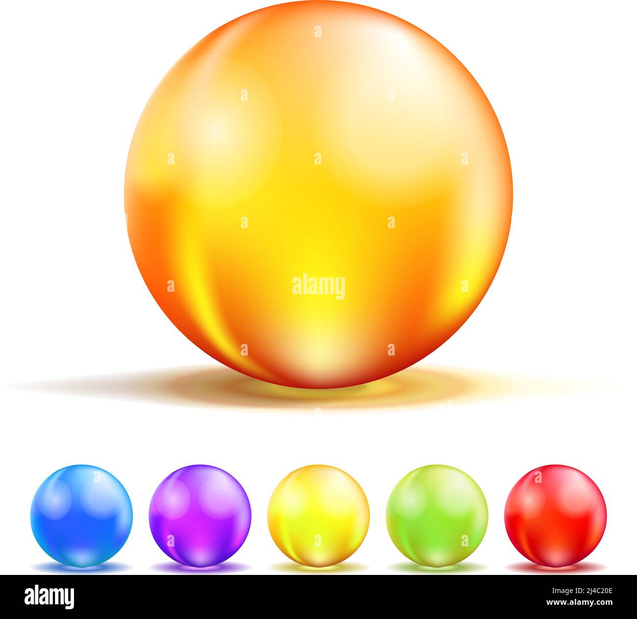 Colorful Color Glass Balls isolated on white. Vector illustration. EPS10 opacity Stock Vector