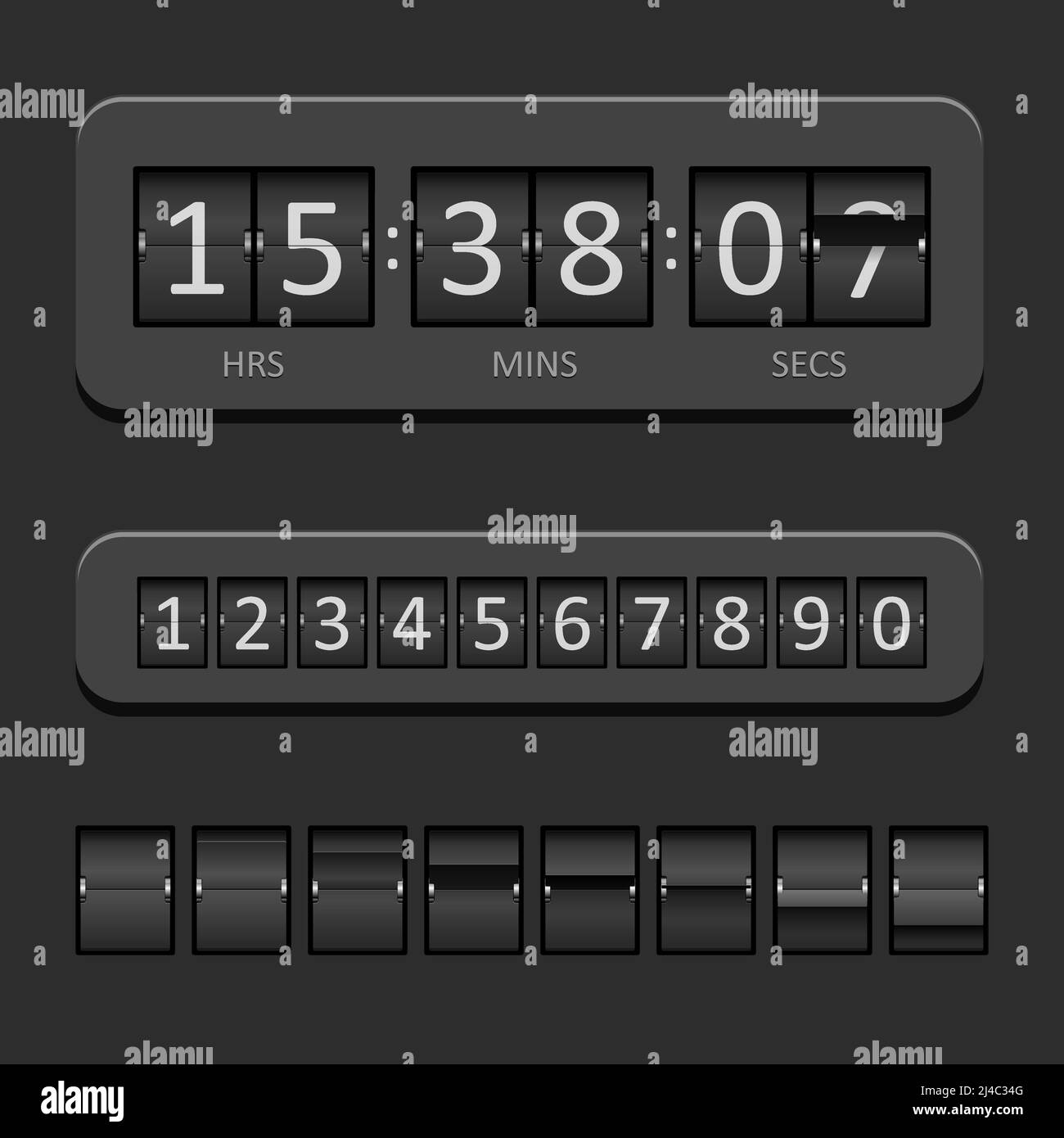 Black Countdown Board and timer Vector Illustration Stock Vector Image