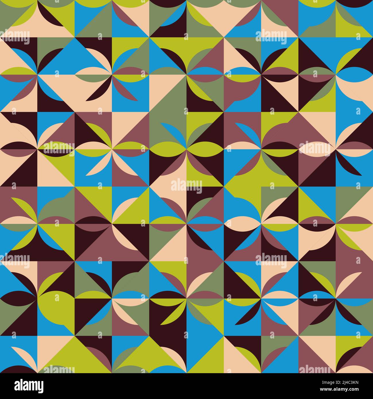 Modern mosaic pattern art made with abstract geometric shapes and ...