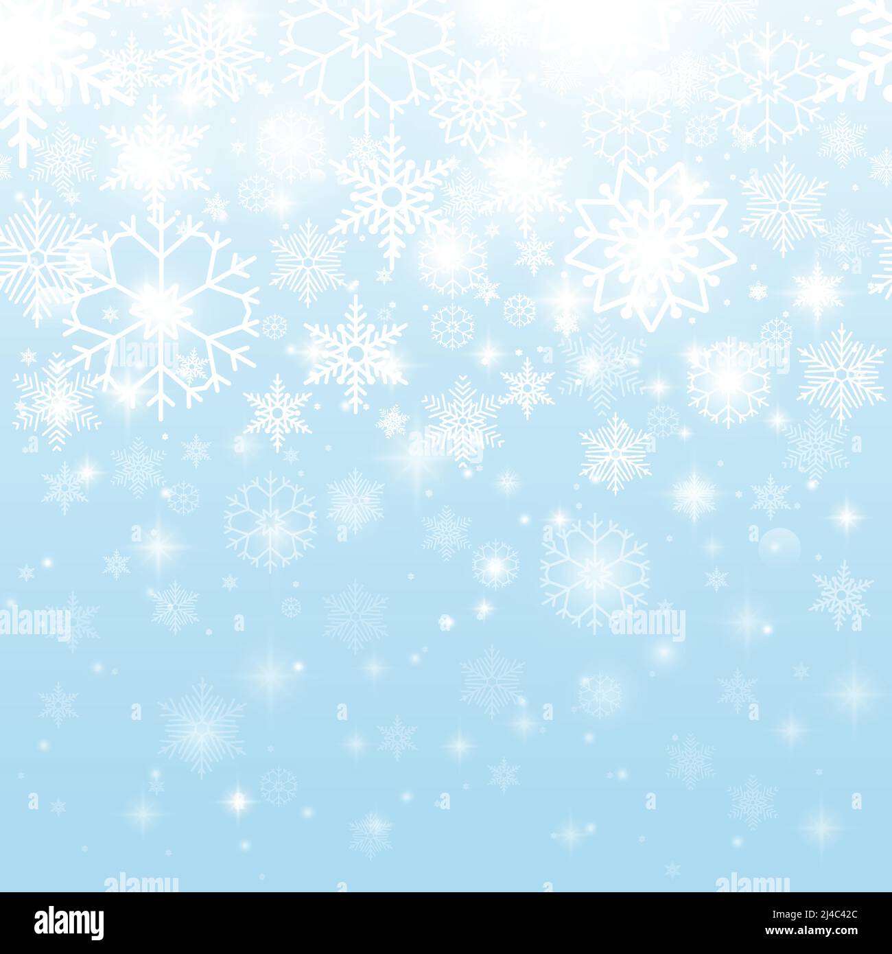 Beautiful White Snowflakes in Seamless Pattern Graphic Design on Sky ...