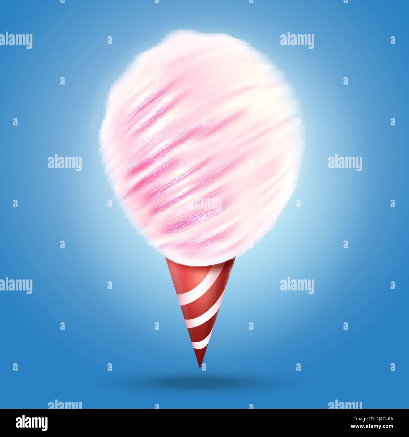 Vector realistic cotton candy. Sweet candy, confection delicious