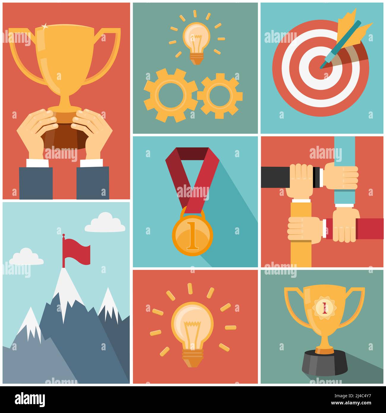 business achieving goal, success concept vector illustrations Stock ...